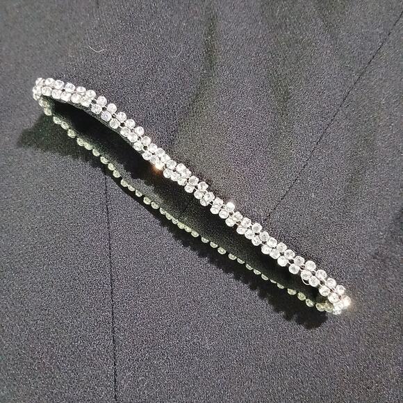 Vintage Junnie Leigh SZ12 Open Blazer Black With Rhinestone-Cuff Detail USA Made - Picture 10 of 14